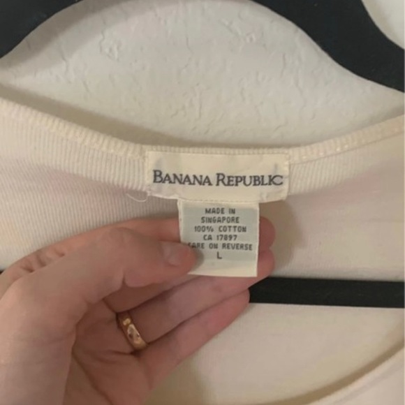 Banana Republic Large White Long Sleeve Shirt - Picture 1 of 9
